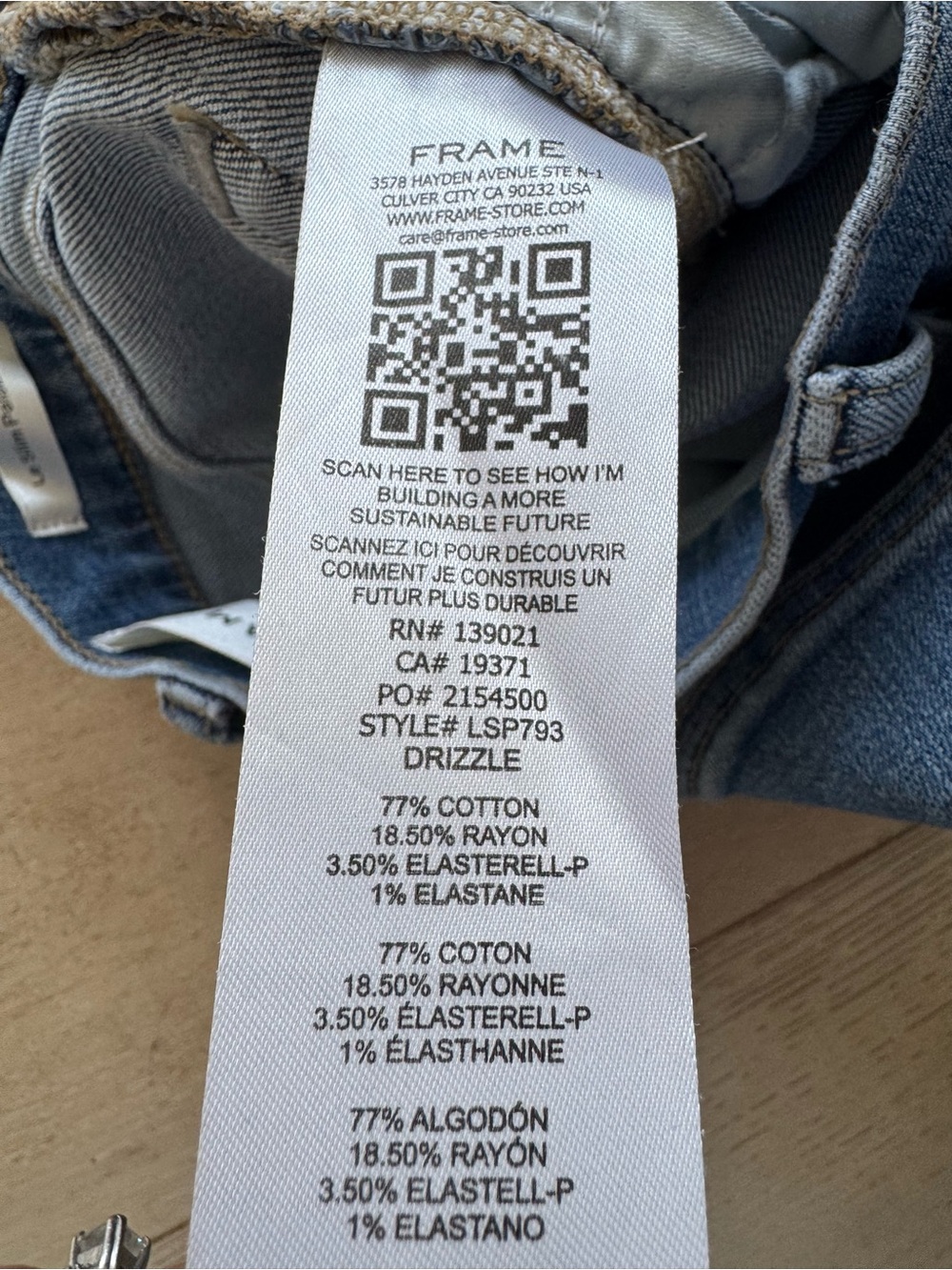 Frame Le Slim Palazzo Jeans medium light wash 25 - Picture 7 of 7